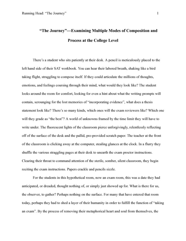 Introduction: "There’s a student who sits patiently at their desk. A pencil is meticulously placed to the left hand side of their SAT workbook. You can hear their labored breath, shaking like a bird taking flight, struggling to compose itself. If they could articulate the millions of thoughts, emotions, and feelings coursing through their mind, what would they look like? The student looks around the room for comfort, looking for even a hint about what the writing prompts will contain, scrounging for the lost memories of “incorporating evidence”, what does a thesis statement look like? There’s so many kinds, which ones will the exam reviewers like? Which one will they grade as “the best”? A world of unknowns framed by the time limit they will have to write under. . . . "