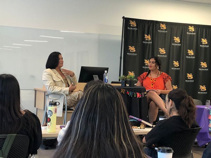 Giselle Gradilla interviewing author Prisca Dorcas Mojica Rodríguez