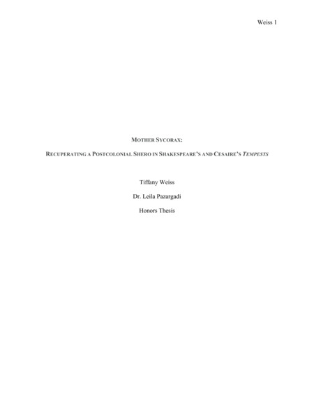 Abstract: The purpose of this paper is to explore how the colonial and patriarchal exploitation of people and land, along with the erasure of story and heritage, is depicted in the two intertextual works, The Tempest by William Shakespeare (1611) and A Tempest by Aimé Césaire (1969), through the complex character of Sycorax. I argue that by using postcolonial and ecofeminist lenses to analyze and compare the allegorical character of Sycorax in these two texts, one is able to reexamine the way in which concepts of colonial violence, erasure of history, ecological exploitation, and appropriation of indigenous culture and heritage run through both Tempests. By comparing these texts, readers can gain an understanding of British colonial tactics to exploit the indigenous, as well as how it is challenged through postcolonial ecofeminist frameworks. Aimé Césaire, a major influencer in postcolonial discourse, critiques Shakespeare’s The Tempest through revisions that boost Sycorax’s character in his play, A Tempest. In so doing, Césaire uses Sycorax to challenge Prospero, a character that represents the colonial perpetrator. In short, postcolonial ecofeminism aims to expose the operations of dualistic thinking that oppress and exploit humans and nature through binaries such as culture over nature, reason over emotion, white over non-white, man over woman, and ultimately domination over subordination. By analyzing the allegorical character, Sycorax, this article shows the way in which Césaire challenges colonial and patriarchal tactics immortalized in Shakespeare’s The Tempest.